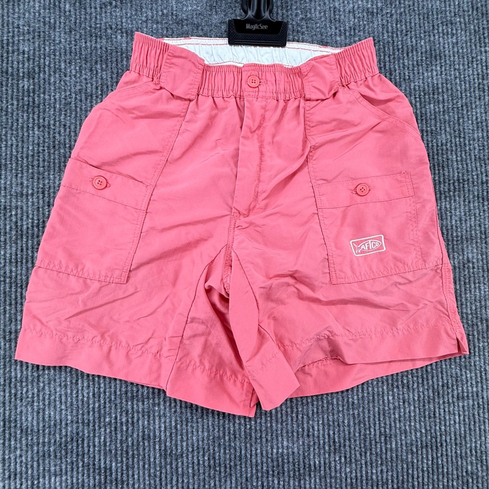AFTCO Fishing Shorts Mens 30 Pink Excellent Original M01 Cargo Pockets